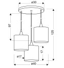 LONG LAMPA WISZĄCA TALERZ 3X40W E14 CZARNY