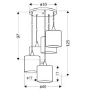 LONG LAMPA WISZĄCA TALERZ 5X40W E14 CZARNY