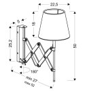 Lampa Kinkiet Mito chrom 1X40W E27 abażur czarny