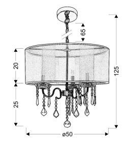 SOTTILE LAMPA WISZĄCA 3X40W E14 CZARNY/CHROMOWY