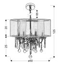 SOTTILE LAMPA WISZĄCA 5X40W E14 CZARNY/CHROMOWY