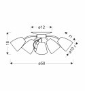 URSELLA LAMPA SUFITOWA 5X40W E14 BIAŁY