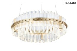 MOOSEE lampa wisząca SATURNUS 47 DUO złota - LED, kryształ, stal szczotkowana