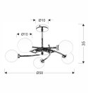 Agapant lampa wisząca chromowy 5x40w g9 klosz biały