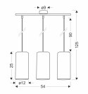 Aragona lampa wisząca czarny 3x60 e27 abażur korkowy