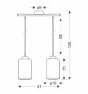 Aspra lampa wisząca czarny 2x60w e27 klosz bursztynowy