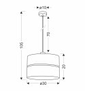 Assam lampa wisząca czarny+złoty 1x60w e27 abażur czarny+złoty pasek