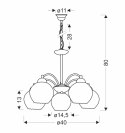 Baida lampa wisząca satynowy 5x60w e27 klosz matowo transparentny