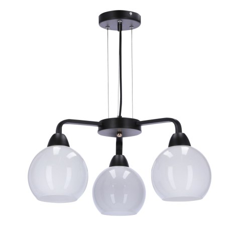 Caldera lampa wisząca czarny 3x60w e27 klosz biały