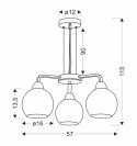 Caldera lampa wisząca czarny 3x60w e27 klosz biały