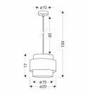 Calmi lampa wisząca biały 1x40w e27 abażur biały+beżowy