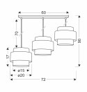 Calmi lampa wisząca biały 3x40w e27 abażur biały+beżowy