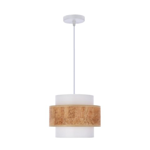 Cork lampa wisząca biały 1x40w e27 abażur biały+beżowy