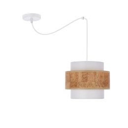 Cork p lampa wisząca biały 1x40w e27 abażur biały+beżowy