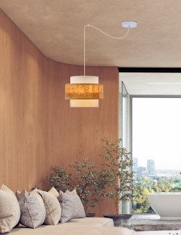 Cork p lampa wisząca biały 1x40w e27 abażur biały+beżowy