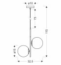 Duo lampa wisząca czarny matowy+złoty 2x15w e14 klosz biały