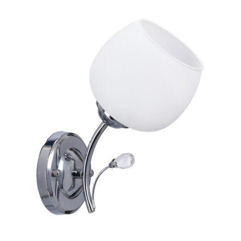 Estar lampa kinkiet chromowy 1x40w e27 klosz biały