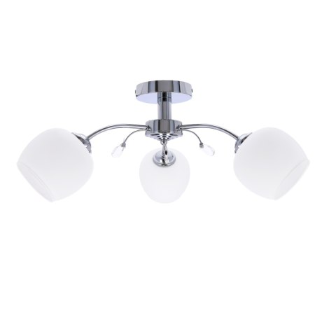 Estar lampa sufitowa chromowy 3x40w e27 klosz biały