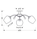 Estar lampa sufitowa chromowy 3x40w e27 klosz biały