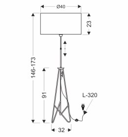 FLOAT LAMPA PODŁOGOWA CZARNA 1X60W E27 ABAŻUR CZERWONY