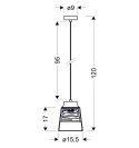 FRESNO LAMPA WISZĄCA CZARNY 1X60W E27 KLOSZ BEZBARWNY