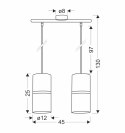 Gina lampa wisząca czarny 2x60 e27 abażur 12x25 czarny złota folia+złoty pasek