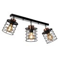 Glob lampa sufitowa czarny+złoty 3x40w e27 klosz czarny