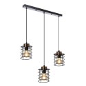 Glob lampa wisząca czarny+złoty 3x40w e27 klosz czarny