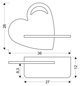 HEART LAMPA KINKIET 5W LED IQ KIDS Z PRZEWODEM Z WŁ. I WTYCZKĄ Z OTWOREM NIEBIESKI