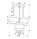 Hare lampa wisząca chromowy talerz 3x60w e27 abażur szary+srebrny