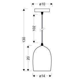 ICARO LAMPA WISZĄCA CZARNY 1X40W E27 KLOSZ CZARNY