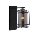 Jonera lampa kinkiet czarny p25 1x40w e27 klosz dymiony