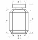 Jonera lampa sufitowa czarny 1x40w e27 klosz dymiony