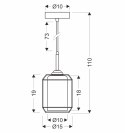 Jonera lampa wisząca czarny 1x40w e27 klosz dymiony