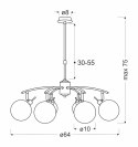 Lentini lampa wisząca patynowy 6x40w g9 klosz bursztynowy