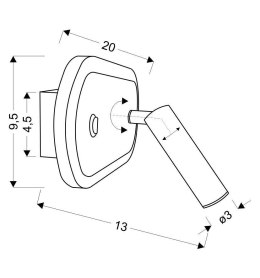 MIRACLE LAMPA KINKIET 6W+3W LED CZARNY MAT