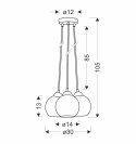 Nubia lampa wisząca czarny 3x60w e27 klosz złoty