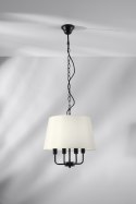 Pasteri lampa wisząca czarny matowy 4x40w e14 abażur beżowy