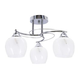 Prego lampa sufitowa chromowy 3x40w e27 klosz bezbarwny