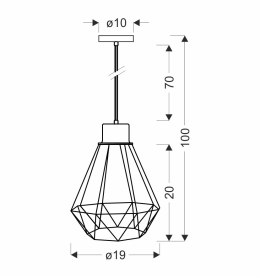 Primo lampa wisząca czarny+złoty 1x60w e27 klosz czarny