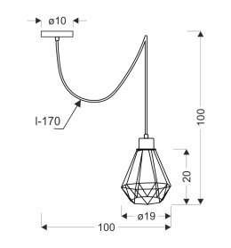 Primo p lampa wisząca czarny+złoty 1x60w e27 klosz czarny