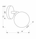 Rodia lampa kinkiet patynowy 1x40w g9 klosz bursztynowy