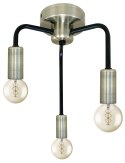 Saga lampa sufitowa patyna+matowy czarny 3x40w e14