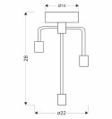 Saga lampa sufitowa patyna+matowy czarny 3x40w e14