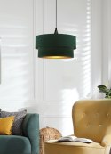 Scopello lampa wisząca czarny 1x60 e27 abażur duo 35+30 velur but.zieleń\złoto