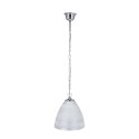 Scordia lampa wisząca chromowy 1x60w e27 klosz biały+srebrny