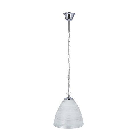 Scordia lampa wisząca chromowy 1x60w e27 klosz biały+srebrny