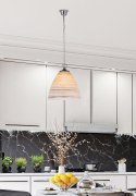 Scordia lampa wisząca chromowy 1x60w e27 klosz biały+srebrny