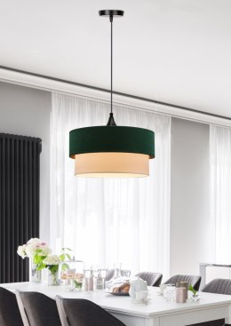 Sinagra lampa wisząca czarny 1x60 e27 abażur duo 35+30 but.zieleń\zloto+ biały