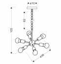 Sparta lampa wisząca czarny 6x60w e27